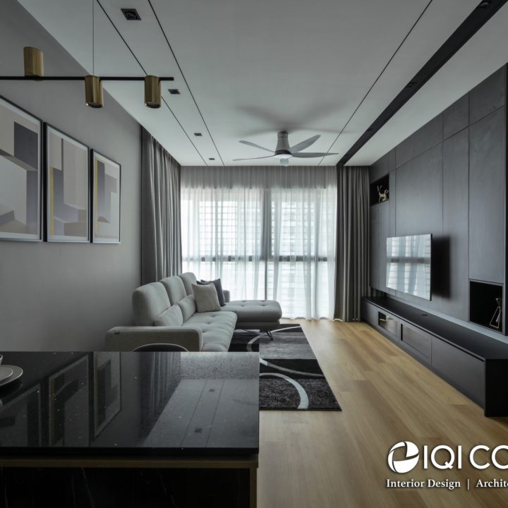 monochrome condo interior design