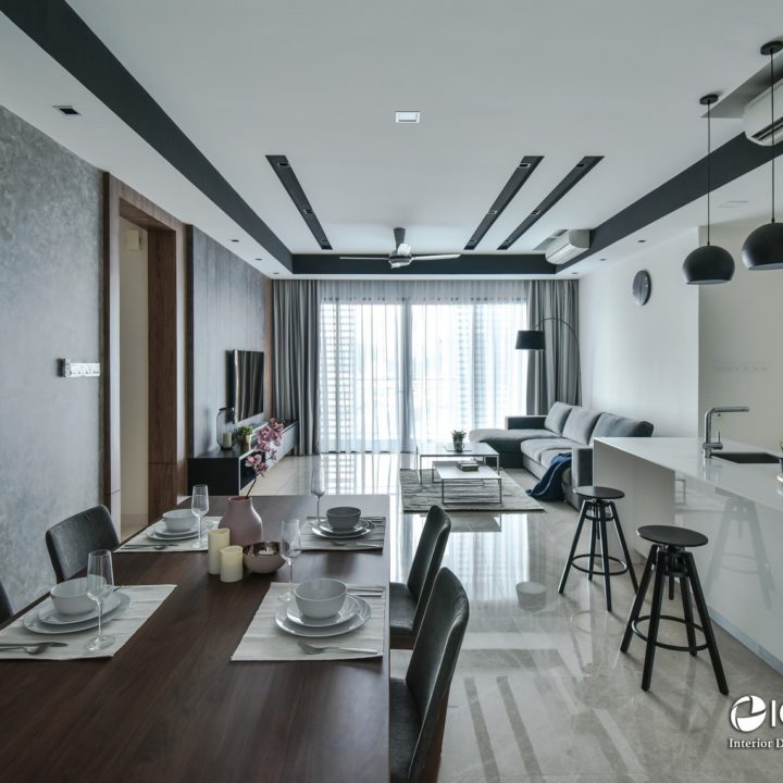 monochrome condo interior