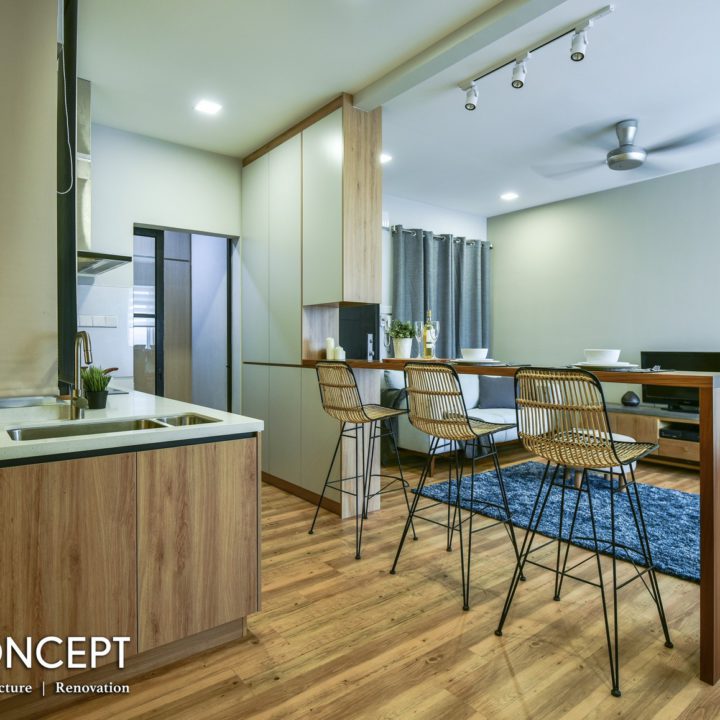 condo open living concept