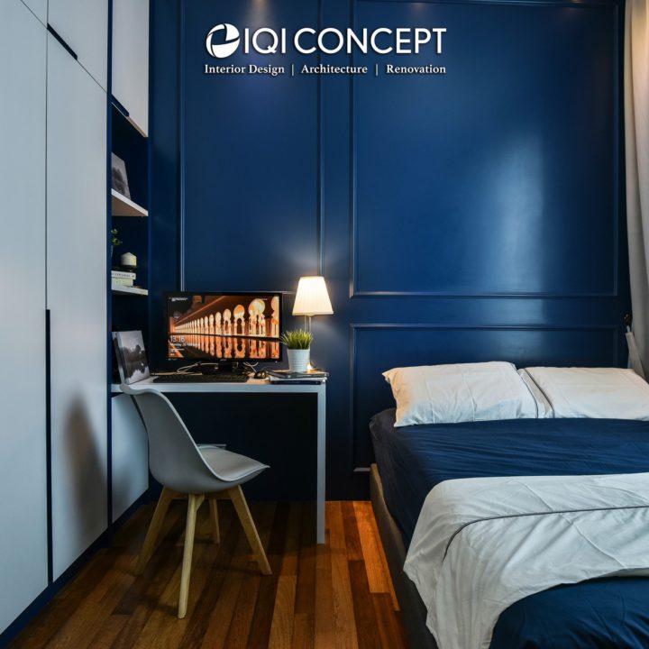 navy blue bedroom design