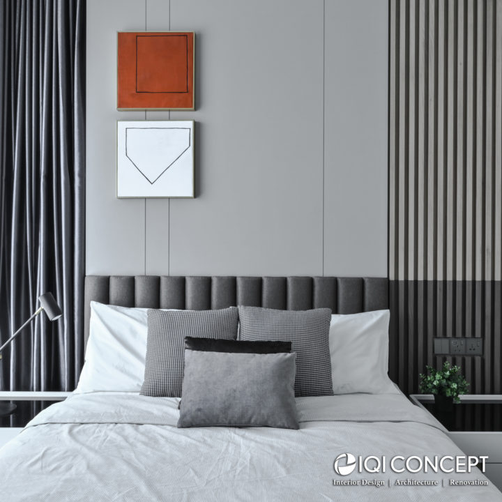 modern contemporary bedhead wood strips design