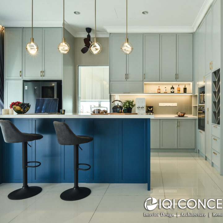 blue classic kitchen island
