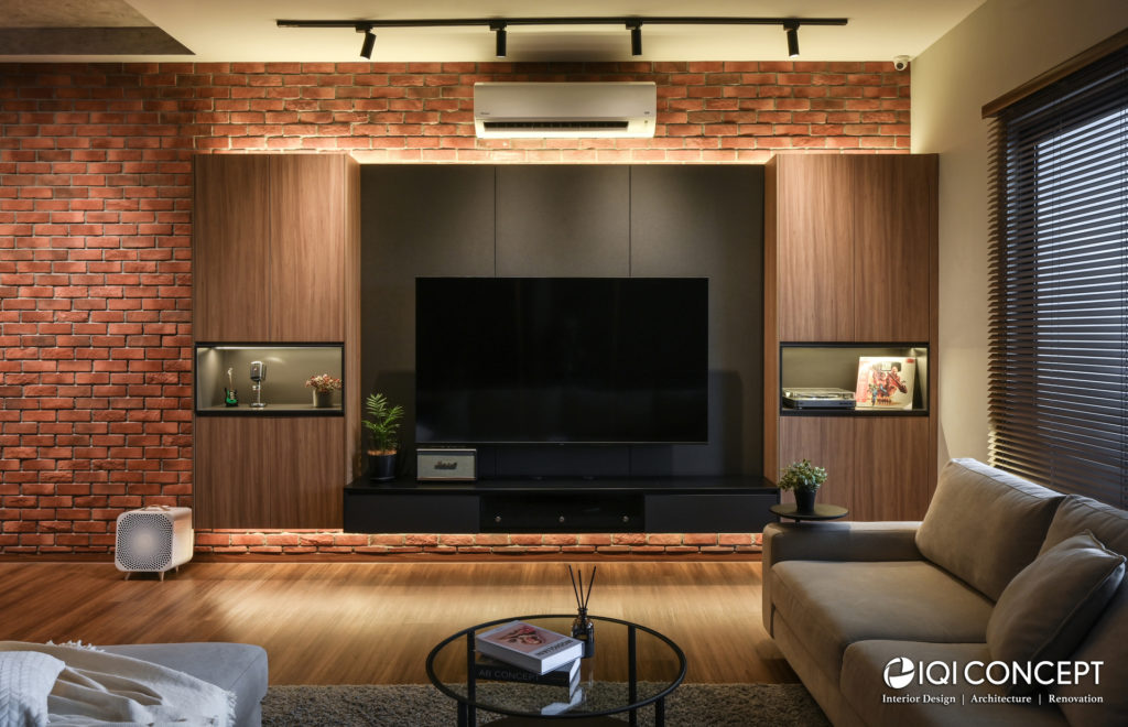 Modern Industrial Living TV Brick Wall