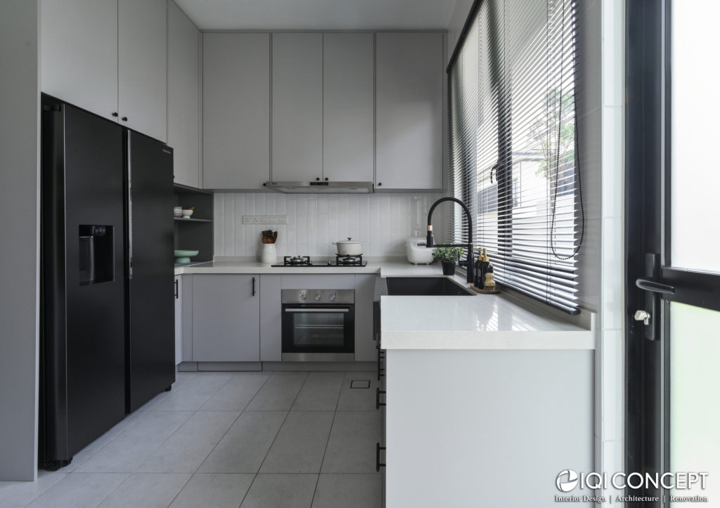 modern grey wet kitchen cabinet