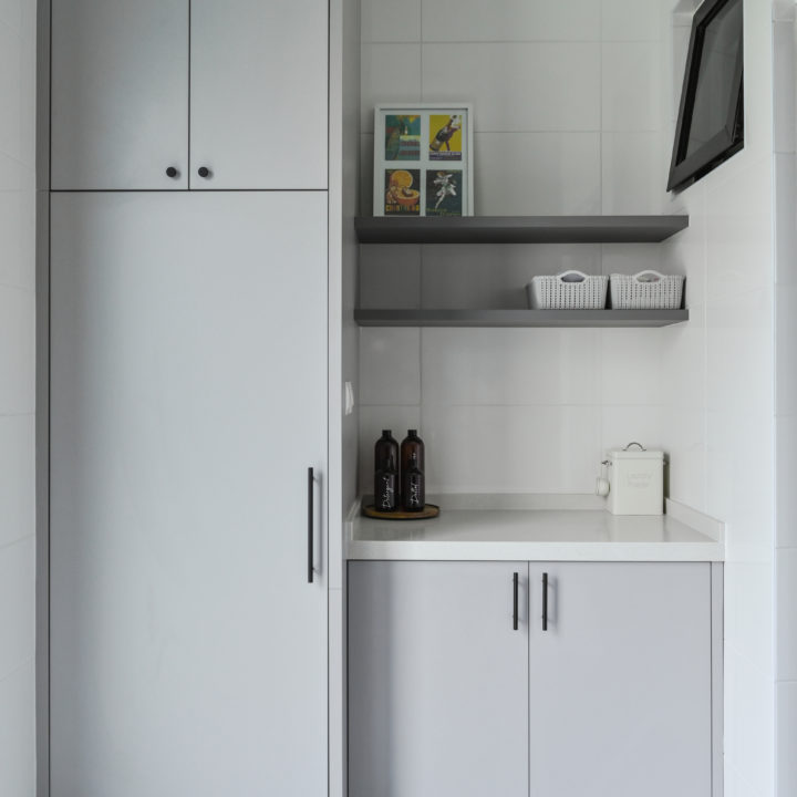 grey cabinet laundry