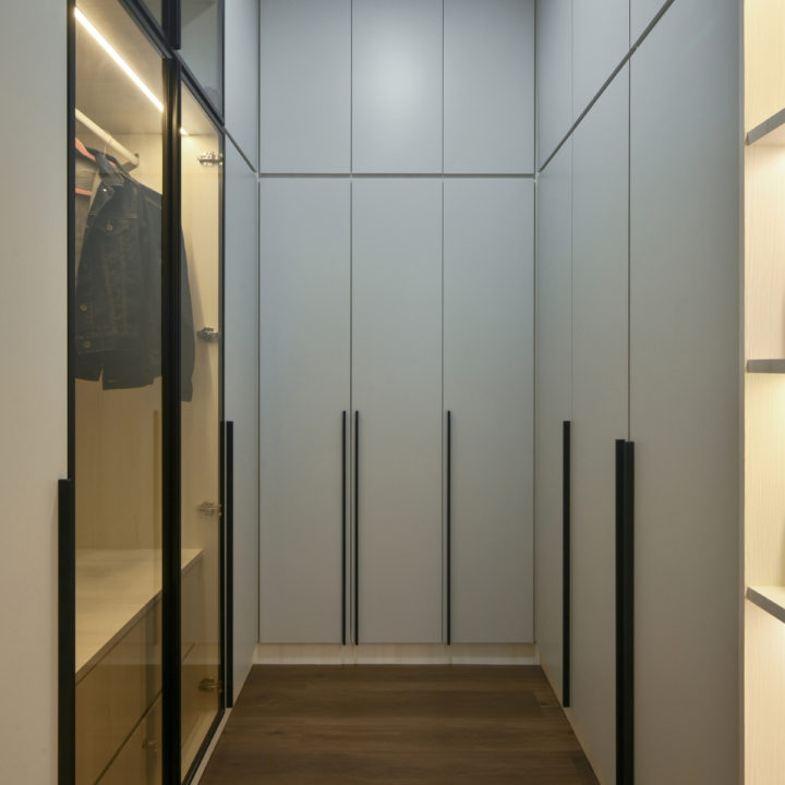Modern Minimalist walk in closet