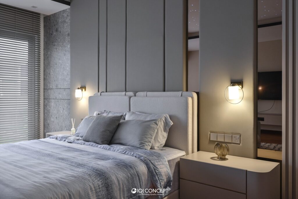 modern light luxury master bed head design