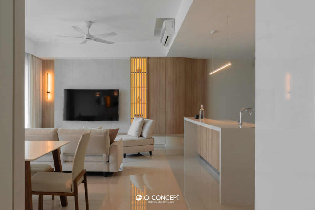 Modern Zen Living Room with Neutral Colour - Megah Rise