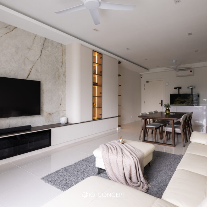 bangsar condo living room modern minimal with curve cabinet