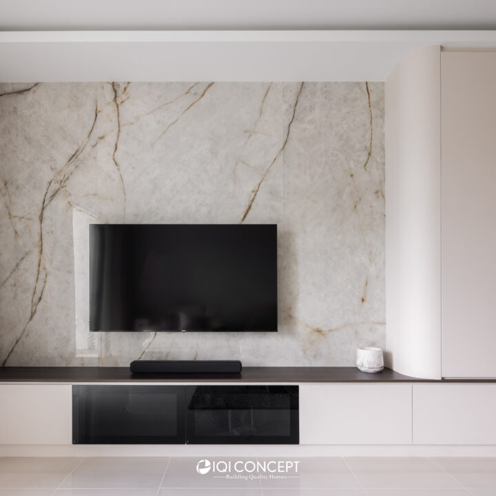 bangsar condo living room modern minimal with curve cabinet